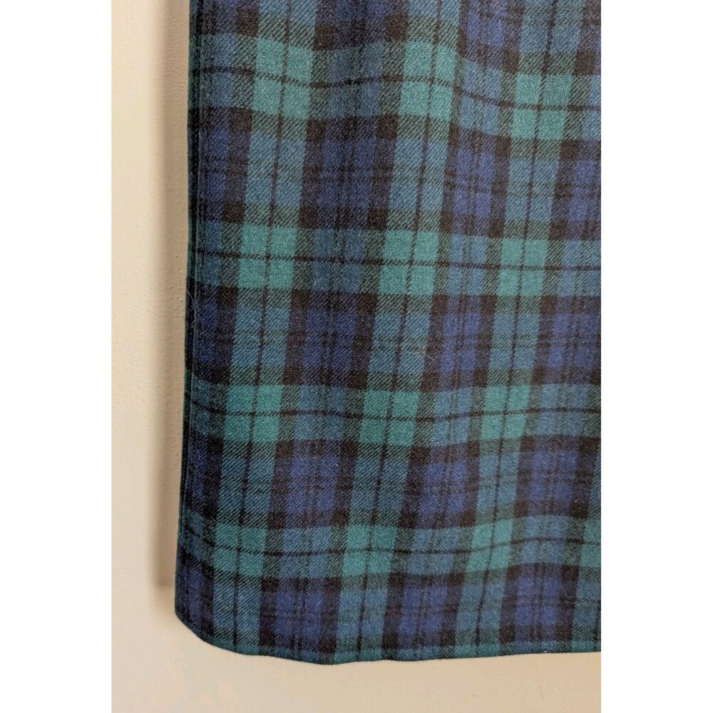 Vtg Pendleton Wool Skirt Blackwatch Tartan Plaid USA Tagged 8 Navy Green Classic - Picture 4 of 9